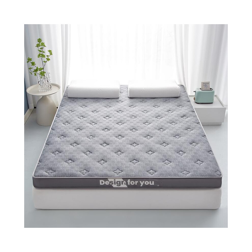 (180*200cm, Clover ash) New Thick Quilted High-Elastic Latex Layer Zero Pressure Memory Foam Mattress, Breathable Anti-Slip Foldable Design-image-OPC-PKFD56Z-NEW