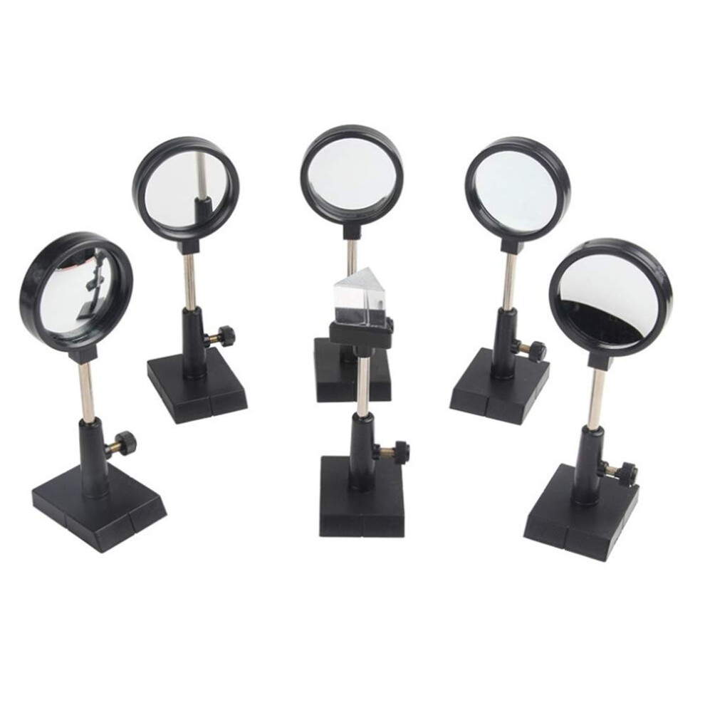 Physical Optics Experiment Set With Convex Lens, Concave Lens, Triangular Prism, Plane Mirror, And Convex Mirror 9084446870701
