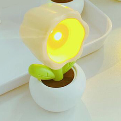 Veilleuse en pot de fleurs mini lampe de bureau jaune 2
