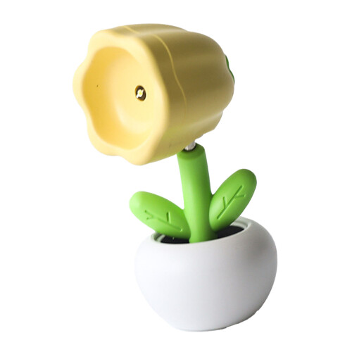 Veilleuse en pot de fleurs mini lampe de bureau jaune