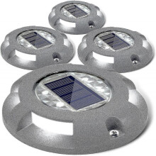 Solar Deck Lights Driveway Dock Led Light Solar Powered Outdoor Waterproof Road Markers, 4 Pack (white)