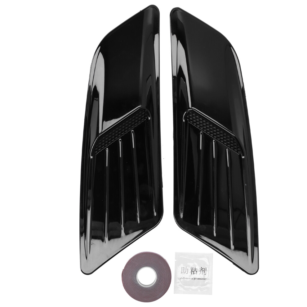 2Pcs Front Hood Air Vent Cover Trim Glossy Black 8320539128566