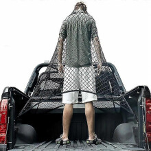Cargo Net for Pickup Truck Bed, 4'x4' Stretch To 7'x7' Highly Elastic Truck Bed Mesh for Camping, for Trailer for Ford for Chevrolet