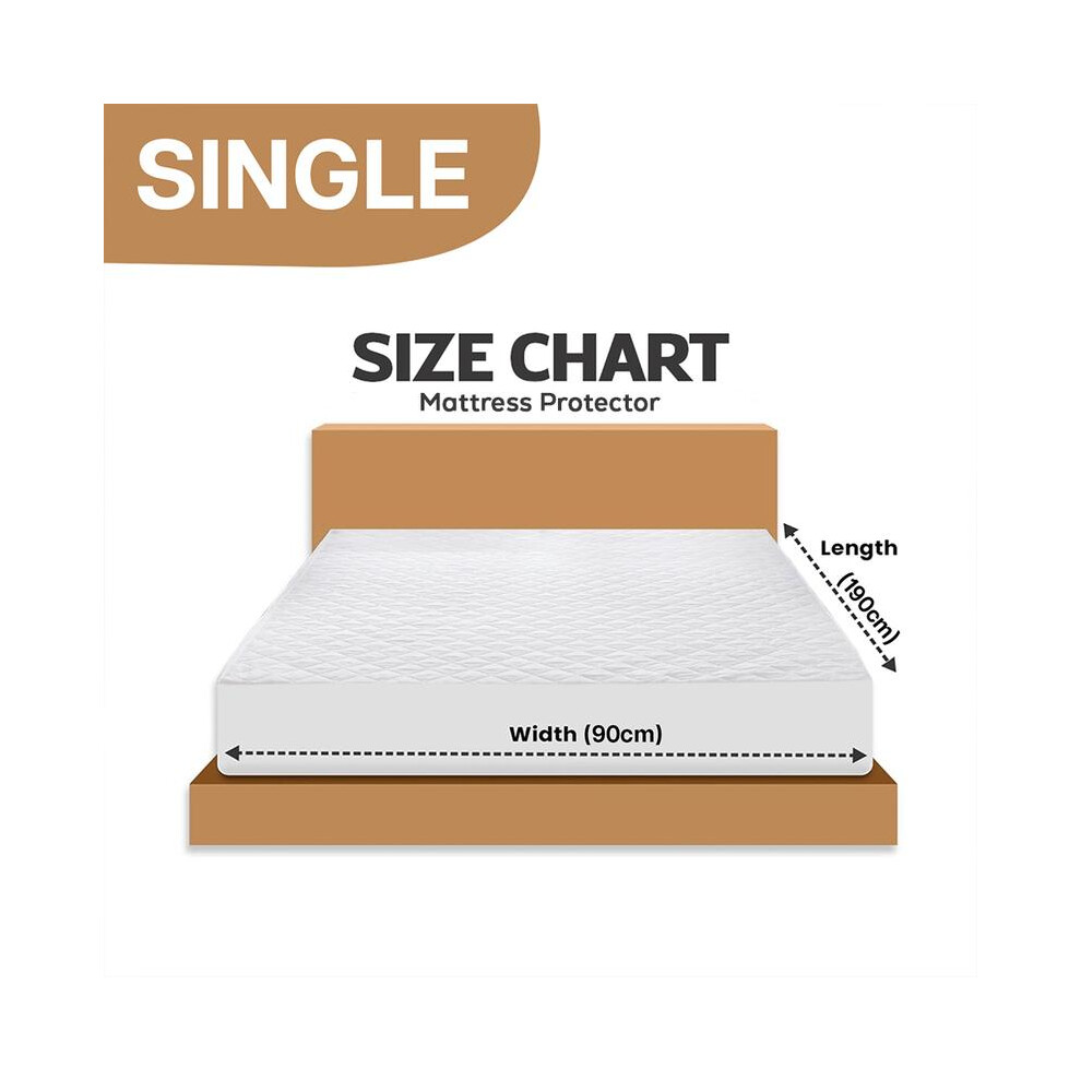 (Single (90W X 190L) cm, Pack of 3) Extra Deep 30CM White Quilted Fitted Sheet with Skirt Elasticized Corners, Sweat and Dirt Resistant Fitted Mattres-image-OPC-PKFD95H-NEW