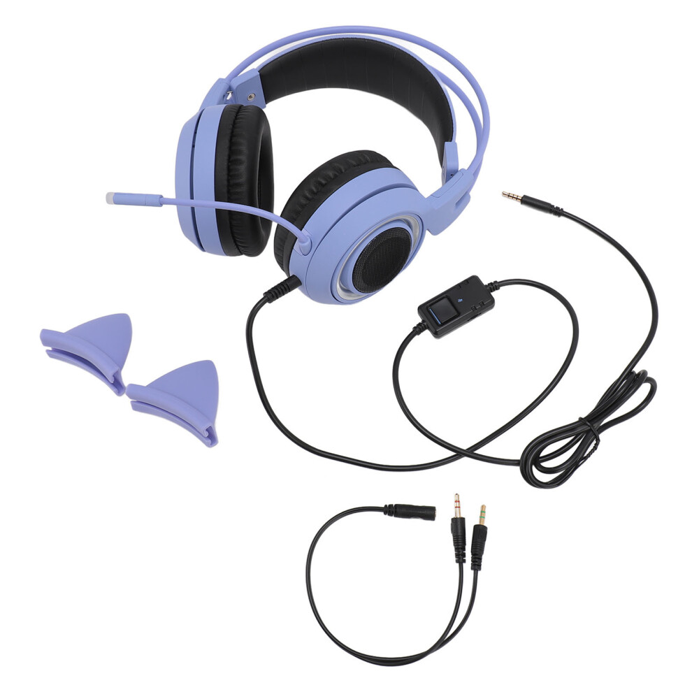 Gaming Headset With Mic, 3.5Mm Stereo Noise Reduction Headphones For Girls Purple 7651349042478