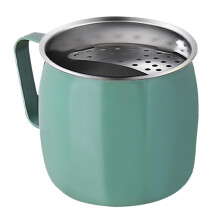 304 Stainless Steel Tea Filtering Cup with Lid - Green Tea Drinker Mug for Loose Leaf - Home & Office Use