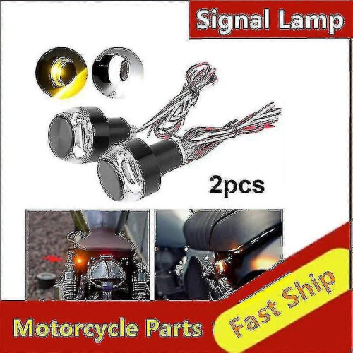 2 Pack Motorcycle Led Handlebar End Turn Signal Dc 12v White Yellow Flasher 1