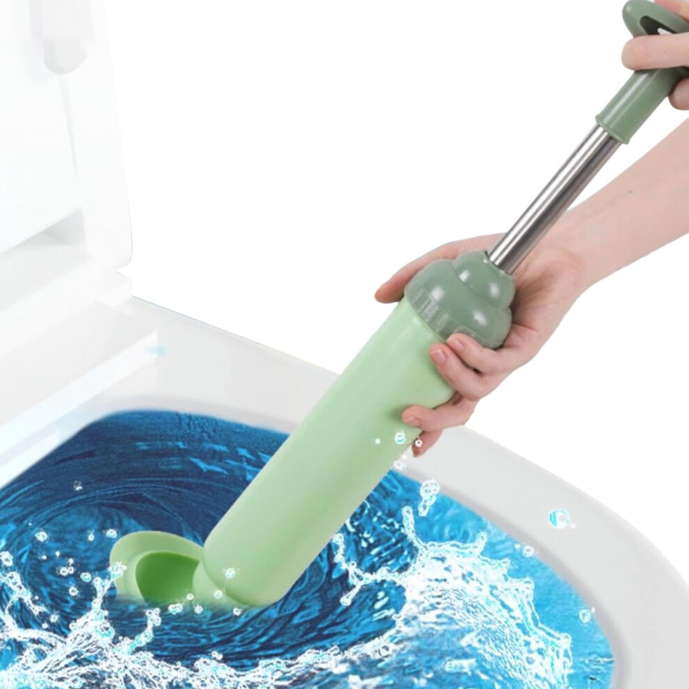 Heavy Duty Toilet Plunger, High Pressure Drain Clog Remover Tool For Bathroom And Kitchen Sink, Green Plunge Tool 6038364343338