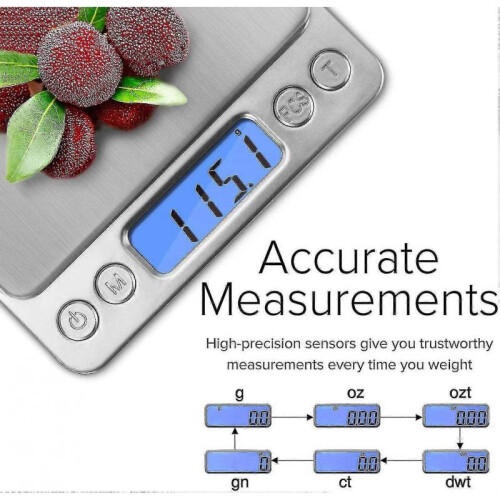 Digital Kitchen Scale 3000g/0.1 - Classic Stainless Steel Platform Scale, Lcd Display, Auto Off 1