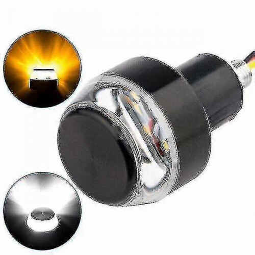 2 Pack Motorcycle Led Handlebar End Turn Signal Dc 12v White Yellow Flasher