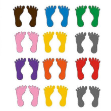 12 Pairs Of Footprint Stickers Floor Stickers Pvc Footprint Decals Kindergarten Floor Decals (mixed Color)