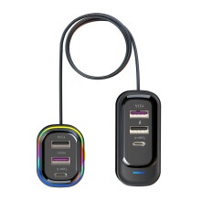Universal 66w Car Charging Station 6 Port USB Charging Cord for