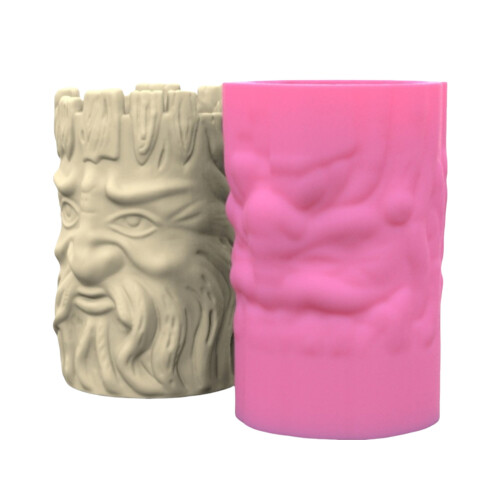 Tree Stump Elder Shape Silicone Flowerpot Mold Suitable for