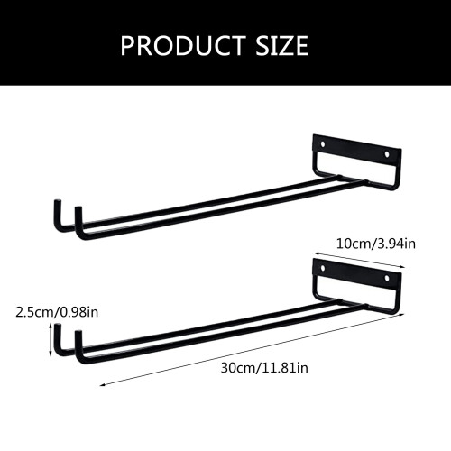 4 Pieces Under Cabinet Wine Glass Hanger Sturdy Iron 2