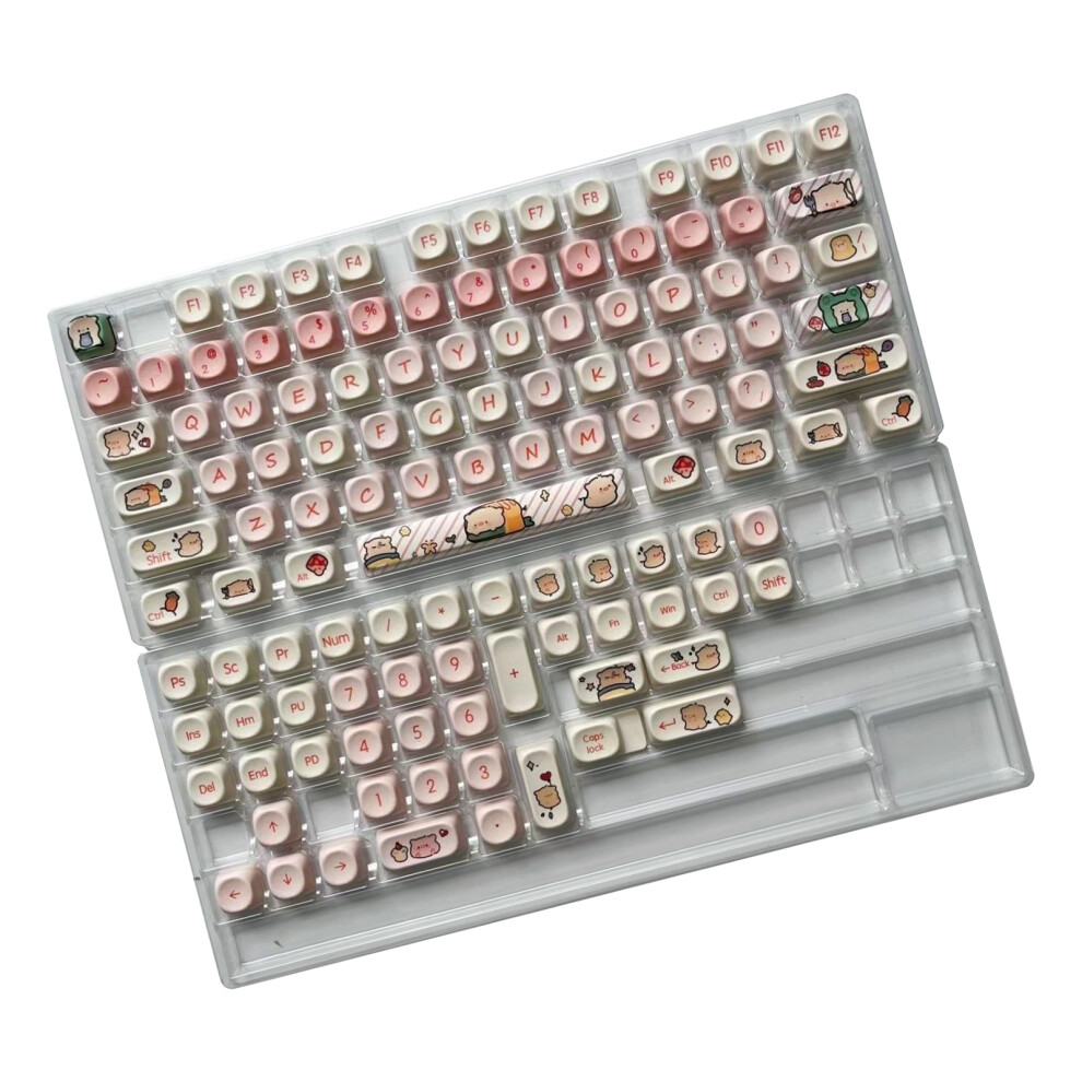118Keys/Set Moa Profile Customs Pig Keycaps Pbt Dye Pink 7627000094513