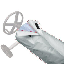 Swimming Pool Solar Blanket Reel Roller Gray Protective Cover for Winter and Summer Use, Durable and Easy to Use