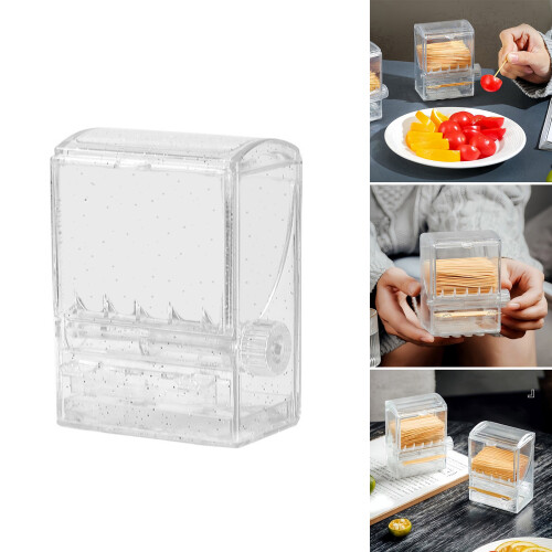 Elegant Clear Toothpick Box with Unique Knob Transparent Tooth 1