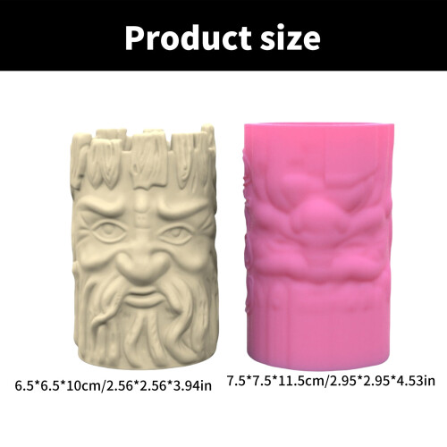 Tree Stump Elder Shape Silicone Flowerpot Mold Suitable for 2