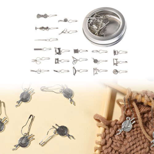 21PCS Crochet Locking Stitching Marker Charm Cardigan Shawl 1