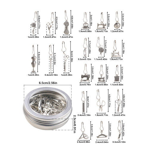 21PCS Crochet Locking Stitching Marker Charm Cardigan Shawl 2