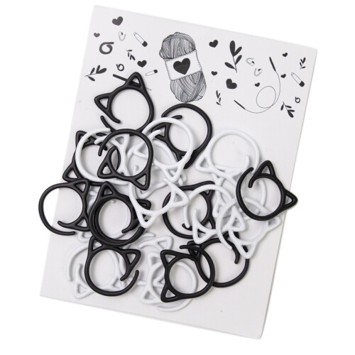 24Pcs Cats Shaped Knitting Markers Locking Stitching Markers for