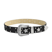 Blingbling Waist Belt Grunge Glinting Studded Buckle Encrusted