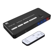 HDTV 2.1 Switcher 8K HDTV Switcher 3 in 1 Out, Support 8K/60Hz