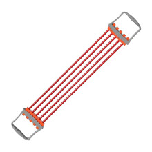 Resistance Ropes for Training - 5 Spring Adjustable Elastic Bands for Arm Exercise, Ergonomic Strength Training, Red