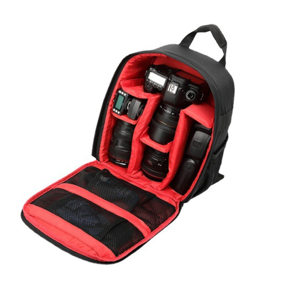 Outdoor Camera Backpack For Dslr With Ergonomic Shoulder Strap, Hiking Photography Bag, Waterproof, Adjustable Compartments Red 6038364343840