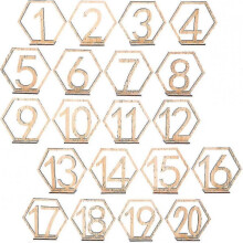 1 20 Table Numbers for Wedding Number Holders Wooden Weddings Rustic Centerpieces Table Sign Table Numbers Holder Base Hexagon Wooden Table Numbers