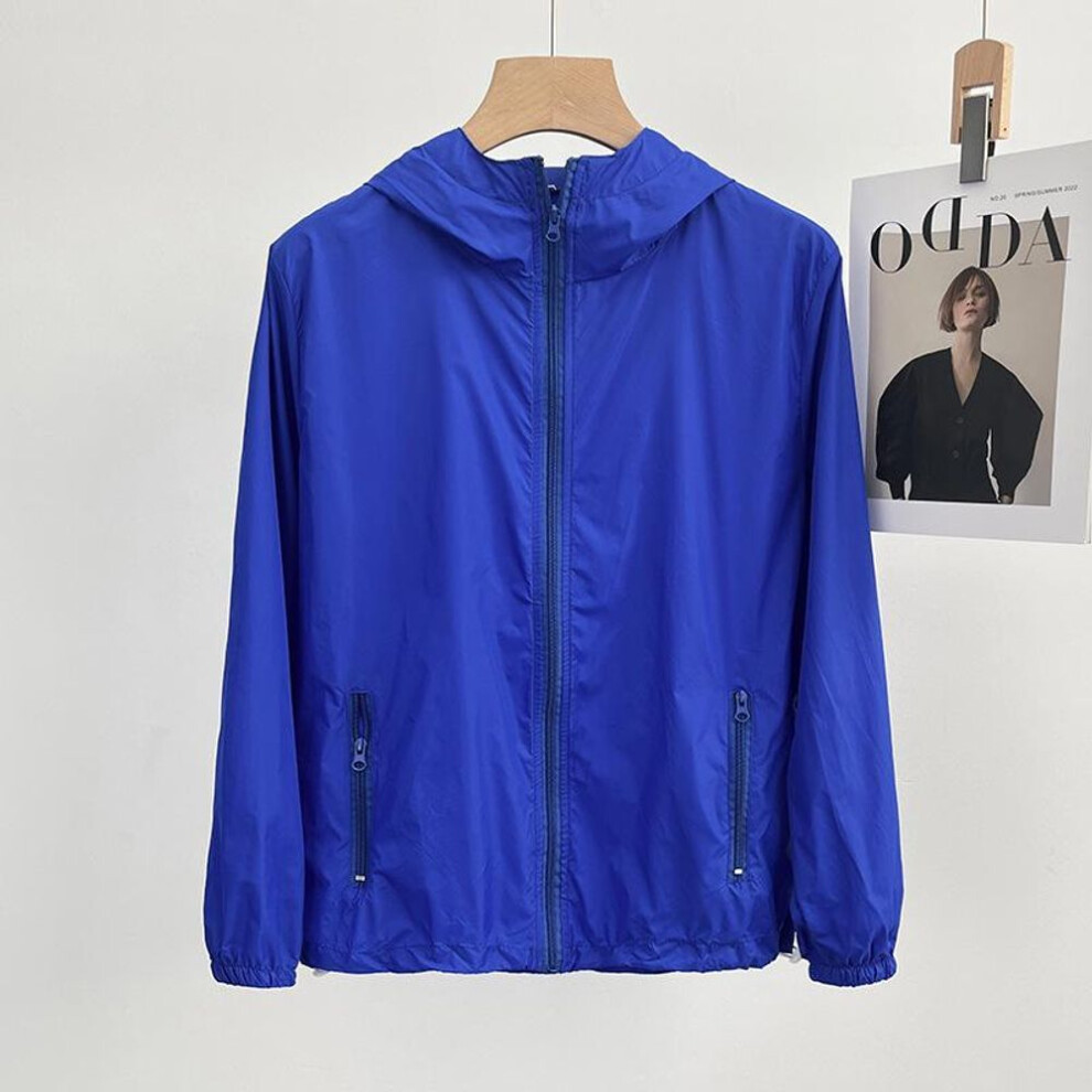(royal blue, 2XL) Men's Summer Hooded Breathable Outdoor Windbreaker - Sunscreen Jacket For Couples-image-OPC-PKFDCXT-NEW