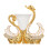 SwanBaseForkHolderSet 6F 13.8x13.3cm Gold Weiß 15