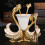 SwanBaseForkHolderSet 6F 13.8x13.3cm Gold Weiß 5
