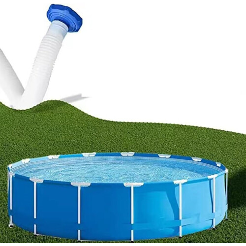 Portable Swimming Pool Surface Skimmer with Hose Adapter, Lightweight Durable Plastic, Adjustable Design, White 2