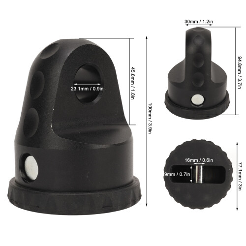 Supporto per moschettone del verricello in alluminio nero per ATV UTV SUV 1