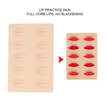 4 Stück Silikon-Tattoo-Übungshaut-Set für Lippen, Augenbrauen und Gesicht