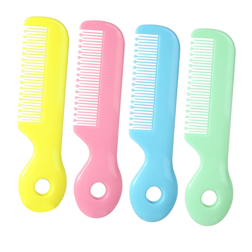 4pcs Hair Comb Set for Newborns, Soft Round Teeth Detangling Brushes, Gentle Scalp Massage, Safe Material for Boys
