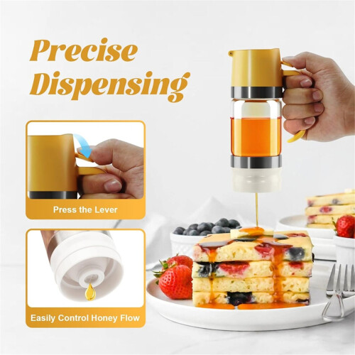 2 pezzi 10OZ/300ml dispenser per miele antigoccia - dispenser per sciroppo 2