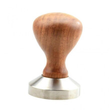 Stainless Steel Espresso Coffee Bean Tamper Press Tool Wooden Handle #2 53mm