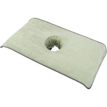 Salon Massage Table Towel with Hole, Reusable Washable Fleece Cover for Beauty Spa in Light Green, Soft and Durable Design