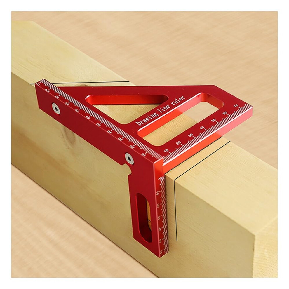 Protractor, High Precision Aluminum Woodworking Square Protractor Mitre Ruler For Layout Measurement, Red 6038364345219