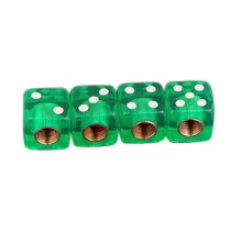 4pcs Dice Shape Car Truck Wheel Tire Air Valve Stem Cover Dust Cap Green
