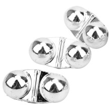 40 Stück tragbare ABS-Doppelte Rassel-Fischanzieherperlen, Silber, 31x15mm