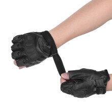 Half Finger PU Leather Cycling Gloves, Shock Absorbing, Free Size