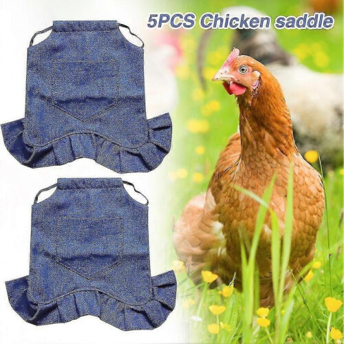 5pcs Wing Protection Denim Apron Keep Warm Mating Farm Chicken Saddle for Hen 2