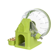 Roda de exercício silenciosa para hamster 4 em 1, multifuncional, verde