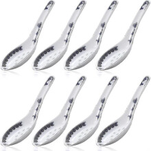8 Pieces Ceramics Soup Spoons Chinese Style Blue And White Porcelain Pattern Spoons Flatware