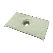 Salon Massage Table Towel Face Pillow Cover with Hole, Reusable Washable Fleece Bed Sheet, Light Green Spa Accessory