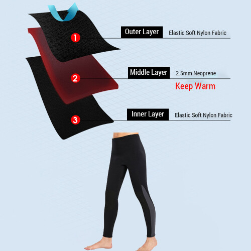 3mm Neoprene Wetsuit Pants Men Surfing Pants Keep 2