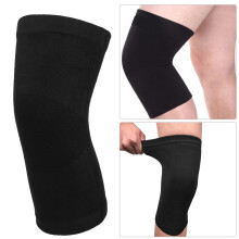 Nahtloser, atmungsaktiver Knieschutz aus Nylon, Einheitsgröße, Schwarz, für Laufen, Radfahren und Outdoor-Aktivitäten
